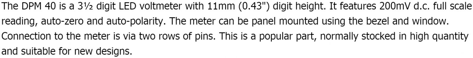 מדי תצוגה פנל מטר דיגיטליים LASCAR PANEL METRE DPM 40